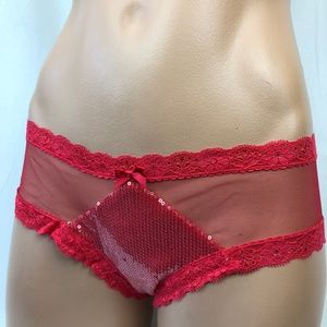 VS Panty Bikini Sequined Sheer SEXY See Thru M NWT